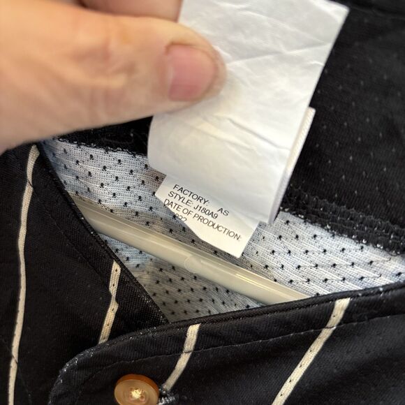 Don Alleson Athletic Baseball Jersey Black Striped Seal Team 27 Buttons S - Picture 4 of 11